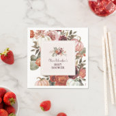 Boho Pompoen Bloemige Herfst Baby Shower Servet (Insitu)