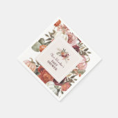 Boho Pompoen Bloemige Herfst Baby Shower Servet (Hoek)