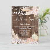 Boho Pompoen Fall in Love Baby Shower Kaart (Staand voorkant)