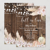Boho Pompoen Fall in Love Baby Shower Kaart (Voorkant / Achterkant)