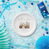 Boho Pompoen Fall in Love Bruidsfeest Papieren Bordje (Feest)