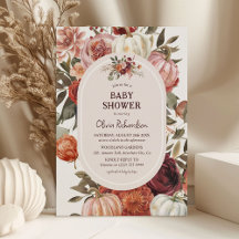 Boho Pompoen Floral Herfst Baby shower