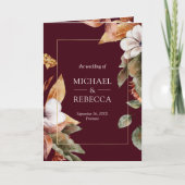 Boho Pompoen Foto QR Code Burgundy Bruiloft (Voorkant)