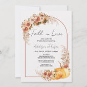 Boho pompoen gebladerte Herfst in liefde Vrijgezel Kaart (Voorkant)