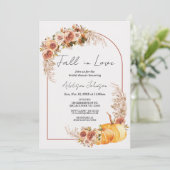 Boho pompoen gebladerte Herfst in liefde Vrijgezel Kaart (Staand voorkant)