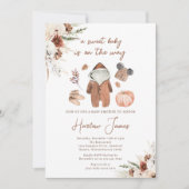 Boho Pompoen Genderneutraal Herfst Baby shower Kaart (Voorkant)