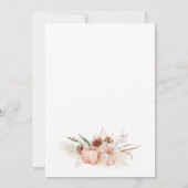 Boho Pompoen Genderneutraal Herfst Baby shower Kaart (Achterkant)