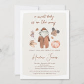 Boho Pompoen Genderneutraal Herfst Baby shower Kaart (Voorkant)