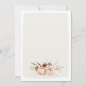 Boho Pompoen Genderneutraal Herfst Baby shower Kaart (Achterkant)