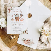 Boho Pompoen Genderneutraal Herfst Baby shower Kaart