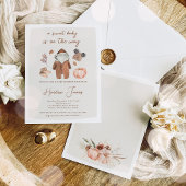 Boho Pompoen Genderneutraal Herfst Baby shower Kaart