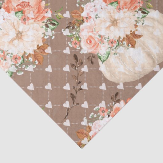 Boho pompoen harten bloemen tissuepapier (Detail)