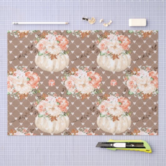 Boho pompoen harten bloemen tissuepapier (Craft)