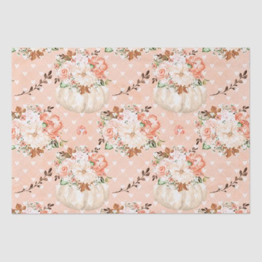 Boho pompoen harten bloemen tissuepapier (Voorkant)