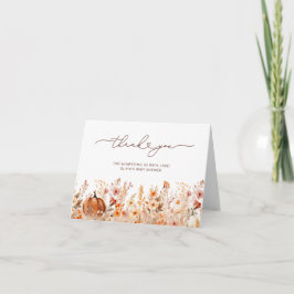 Boho pompoen Herfst Baby shower bedankje Bedankkaart