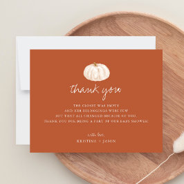 Boho Pompoen Herfst Baby Shower Bedankkaartjes Bedankkaart