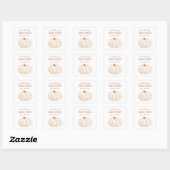 Boho Pompoen Herfst Baby shower Boekbibliotheek Vierkante Sticker (Vel)