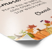 Boho Pompoen Herfst Baby shower Mimosa Bar Foto Afdruk (Hoek)