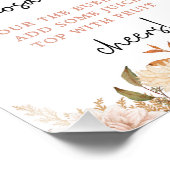 Boho Pompoen Herfst Baby shower Mimosa Bar Poster (Hoek)