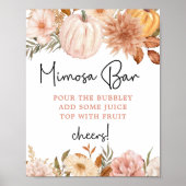 Boho Pompoen Herfst Baby shower Mimosa Bar Poster (Voorkant)