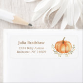 Boho pompoen Herfst Baby shower retouradres Etiket (Insitu)