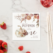 Boho Pompoen Herfst Bloei 1e Verjaardag Servet (Insitu)