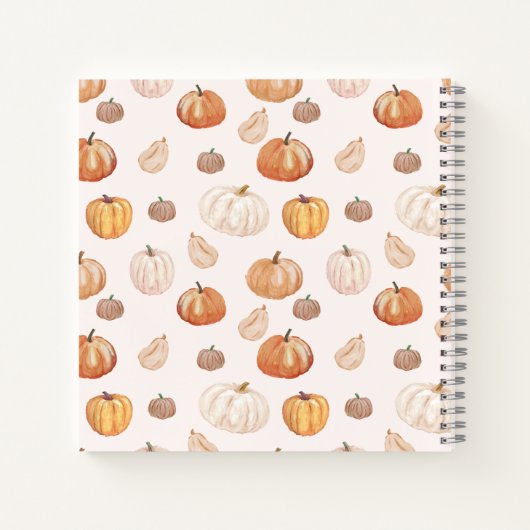 Boho Pompoen Herfst Bloemen Baby shower Gastenboek Notitieboek (Achterkant)
