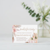 Boho Pompoen Herfst Bloemen Boeken voor Baby Verzo Informatiekaartje (Staand voorkant)