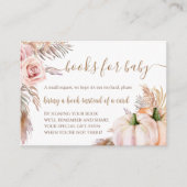 Boho Pompoen Herfst Bloemen Boeken voor Baby Verzo Informatiekaartje (Voorkant)