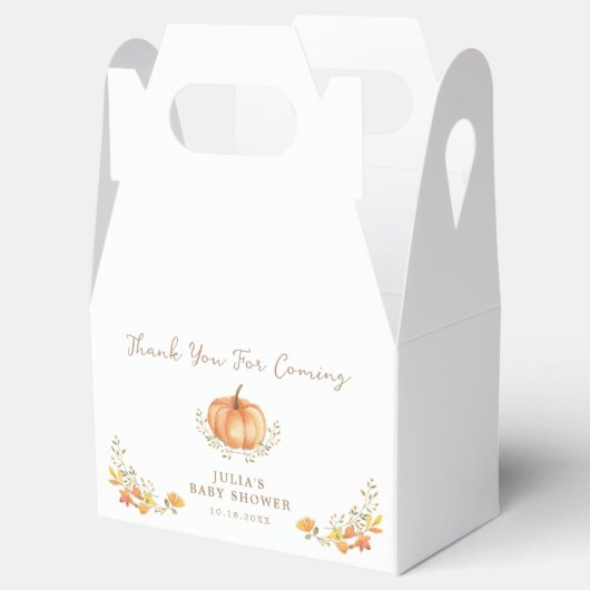 Boho Pompoen Herfst Foliage Baby shower Bedankdoosjes (Geopend)