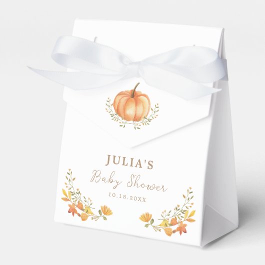 Boho Pompoen Herfst Foliage Baby shower Bedankdoosjes (Voorkant Zijde)