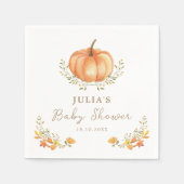 Boho Pompoen Herfst Foliage Baby shower Servet (Voorkant)