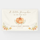 Boho Pompoen Herfst Foliage Baby shower Spandoek (Horizontaal)