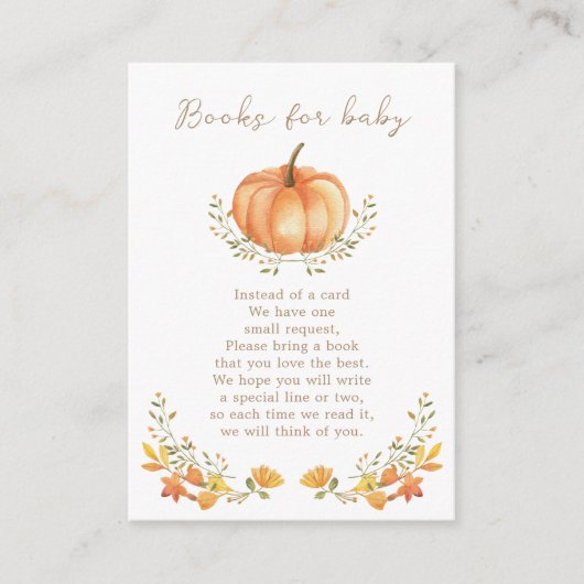 Boho Pompoen Herfst Foliage | Boeken voor Baby Informatiekaartje (Voorkant)