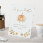 Boho Pompoen Herfst Foliage Luier Raffle Reclamebord Met Voetstuk (Insitu)