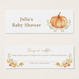 Boho Pompoen Herfst Herfst Baby shower Luier Raffl Mini Visitekaartjes