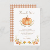 Boho pompoen Herfst herfstbladeren Baby shower Bedankkaart (Voorkant / Achterkant)