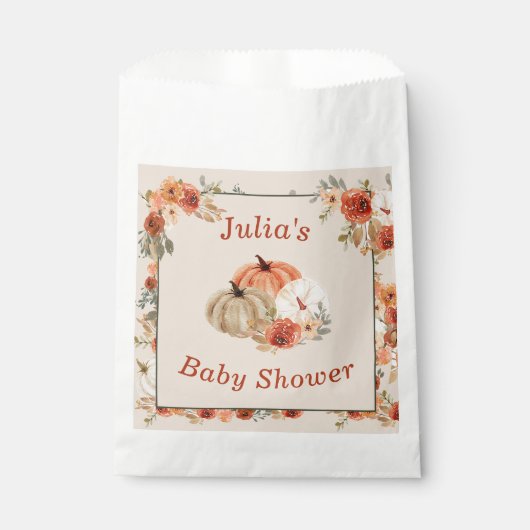 Boho pompoen Herfst herfstbladeren Baby shower Bedankzakje (Voorkant)
