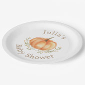 Boho pompoen Herfst herfstbladeren Baby shower Papieren Bordje (Gekanteld)