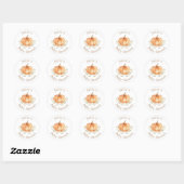 Boho pompoen Herfst herfstbladeren Baby shower Ronde Sticker (Vel)