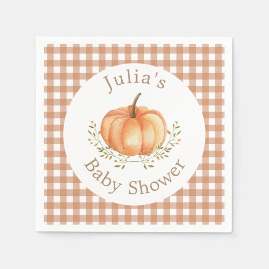 Boho pompoen Herfst herfstbladeren Baby shower Servet (Voorkant)