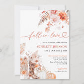 BOHO Pompoen Herfst in Liefde Bruids Douche Uitnod Kaart (Voorkant)