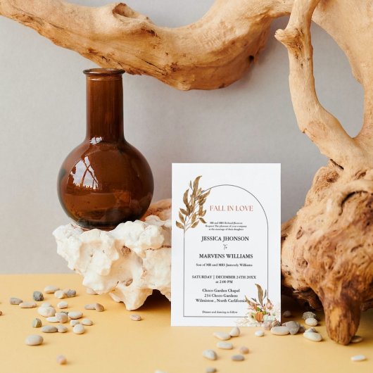 Boho Pompoen herfst in liefde herfst bruiloft Kaart