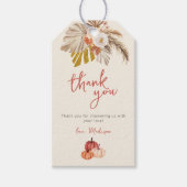 Boho pompoen Herfst in liefde met Baby dank u Cadeaulabel (Voorkant)