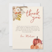 Boho pompoen Herfst in liefde met Baby dank u kaar Kaart (Voorkant)