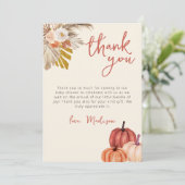 Boho pompoen Herfst in liefde met Baby dank u kaar Kaart (Staand voorkant)