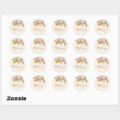 Boho pompoen Herfst in liefde met Baby shower Ronde Sticker (Vel)