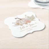 Boho pompoen herfst in liefde vrijgezellenfeest kartonnen onderzetters (Gekanteld)