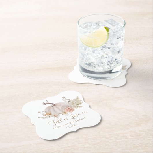 Boho pompoen herfst in liefde vrijgezellenfeest kartonnen onderzetters (Insitu)