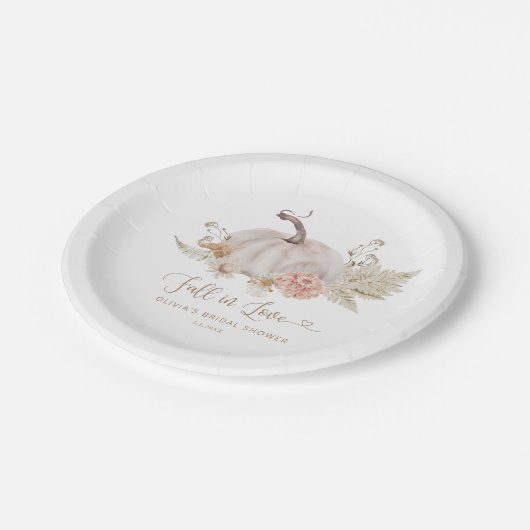 Boho pompoen herfst in liefde vrijgezellenfeest papieren bordje (Gekanteld)